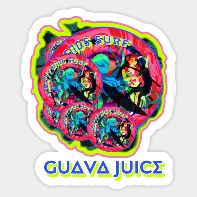 Knotty ends Surf Guava juice style Sticker by ericbear36